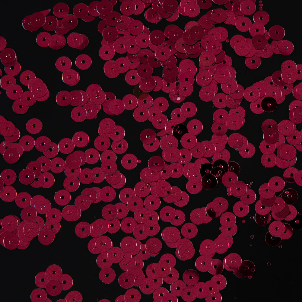 Bag of Ruby Color Loose Sequins with Silver Back - 6mm - Joann Fabrics