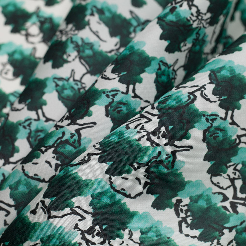Tanya Taylor Green Abstract Floral Silk Gazar - Joann Fabrics
