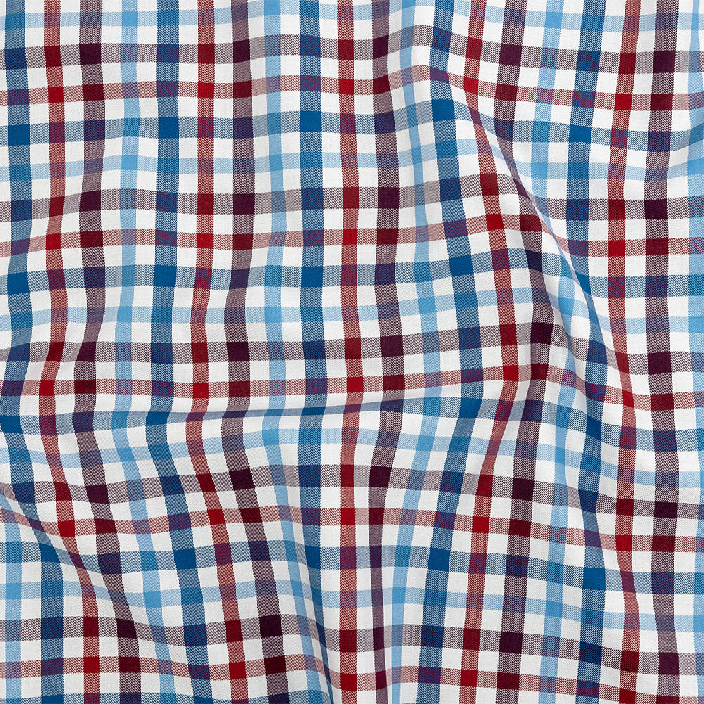 Premium Red, White and Blue Plaid Twill Cotton Shirting - Joann Fabrics