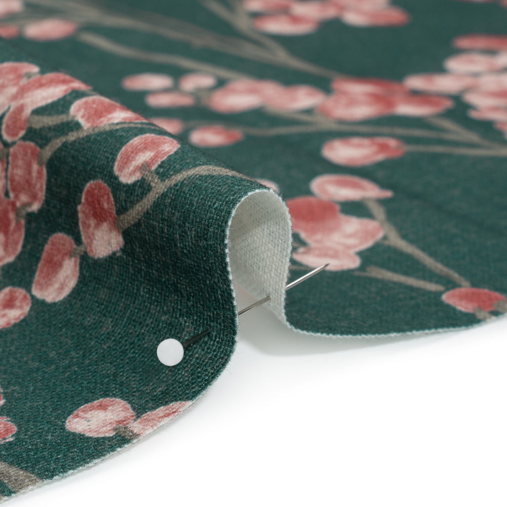 Cotton Canvas Print - Peacock Berry Stems - British Imported - Joann Fabrics