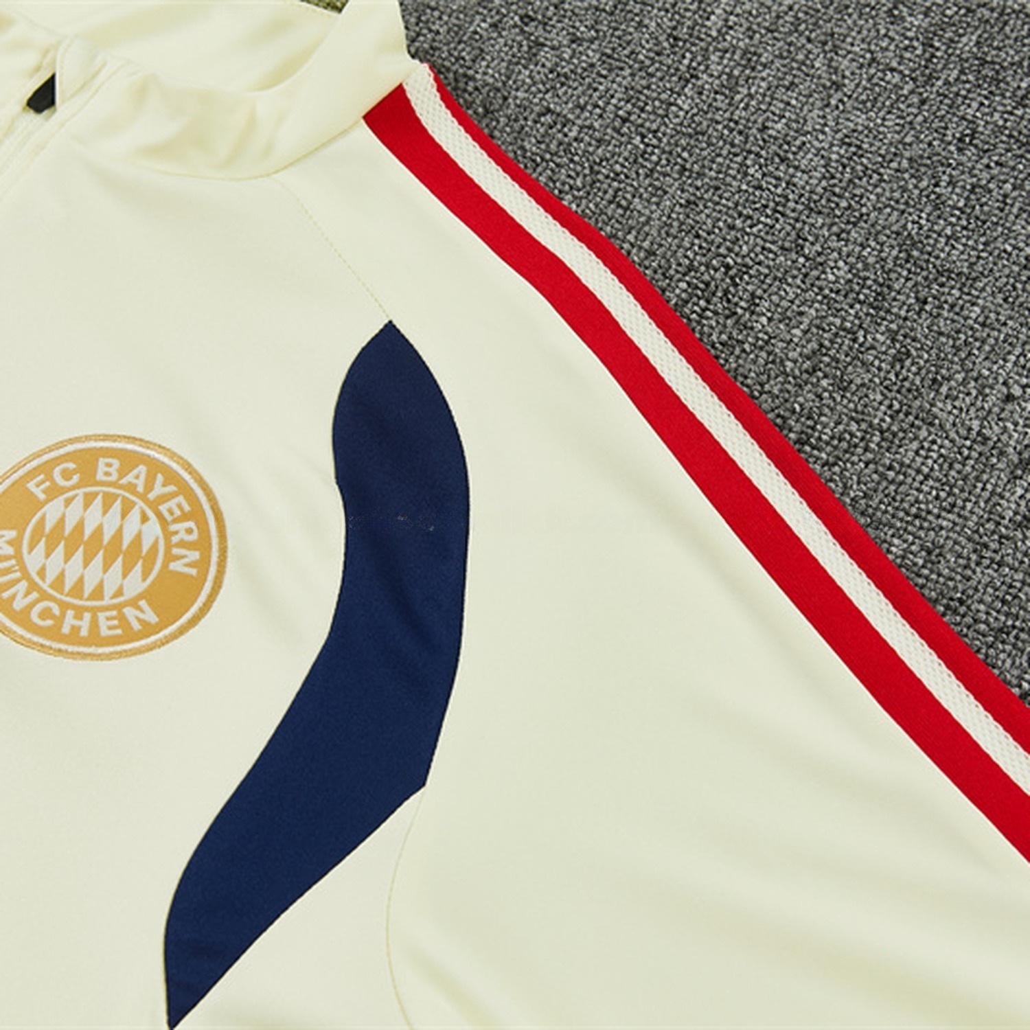 Bayern Munich 26-27 Long Sleeve Training Set - Cream Top & Deep Blue Pants - UnitedFutballJersey