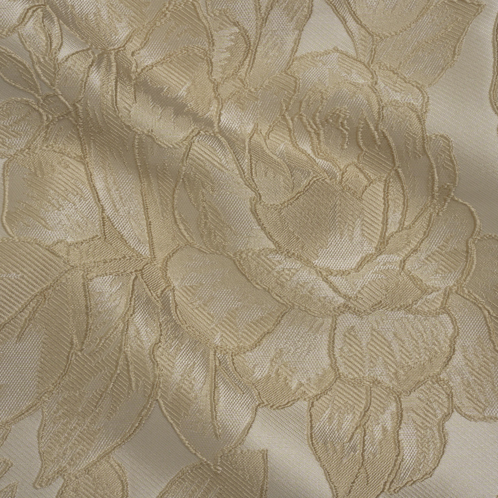 Polyester Brocade - Beige Cabbage Roses - Joann Fabrics