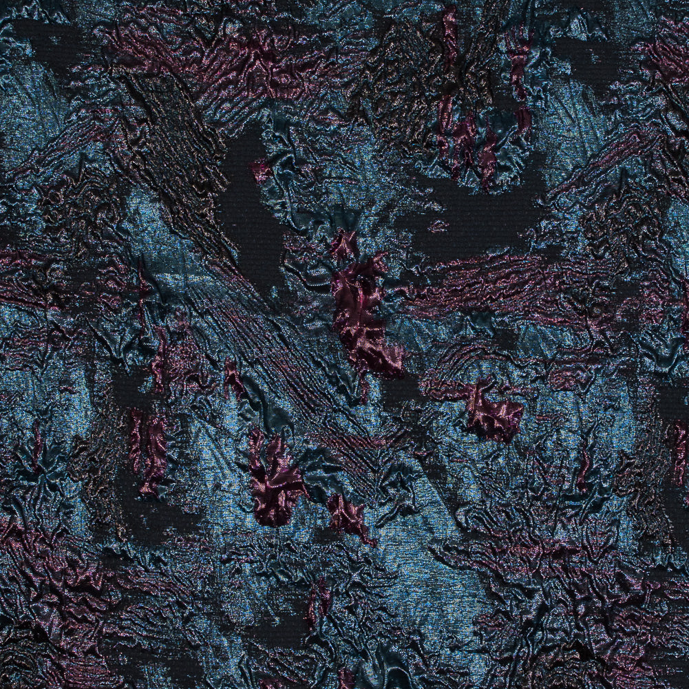 Magenta and Teal Luxury Floral Metallic Brocade - Joann Fabrics