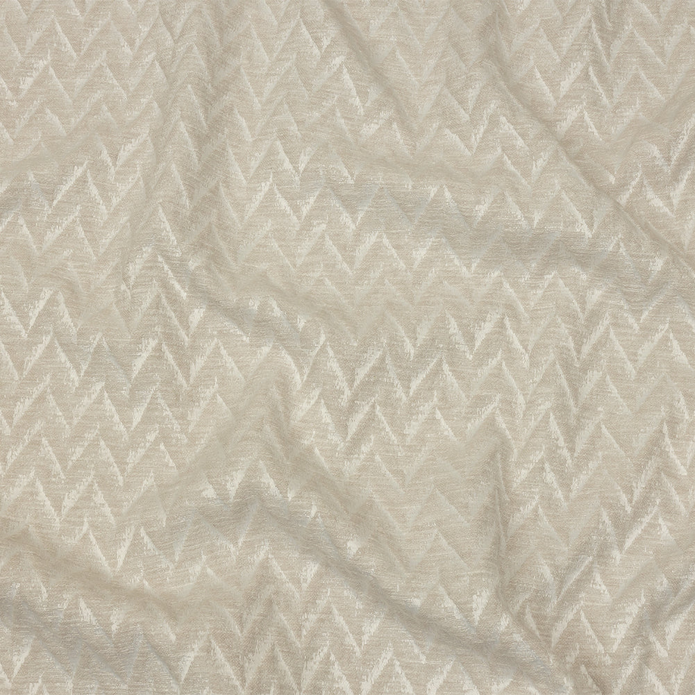 Cotton and Recycled Polyester Drapery Jacquard - Ivory Distressed Zig Zags - British Imported - Joann Fabrics