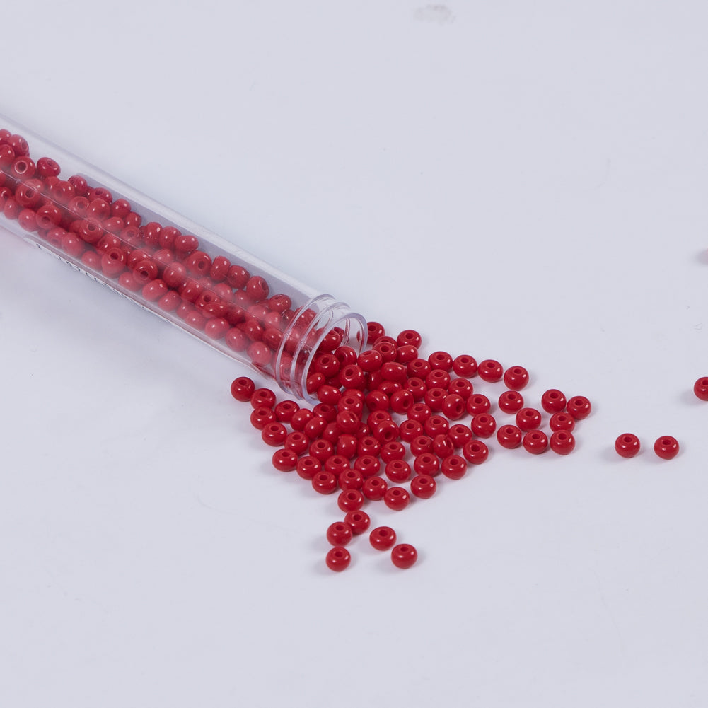 Medium Red Opaque Czech Seed Beads - Size 6 - Joann Fabrics