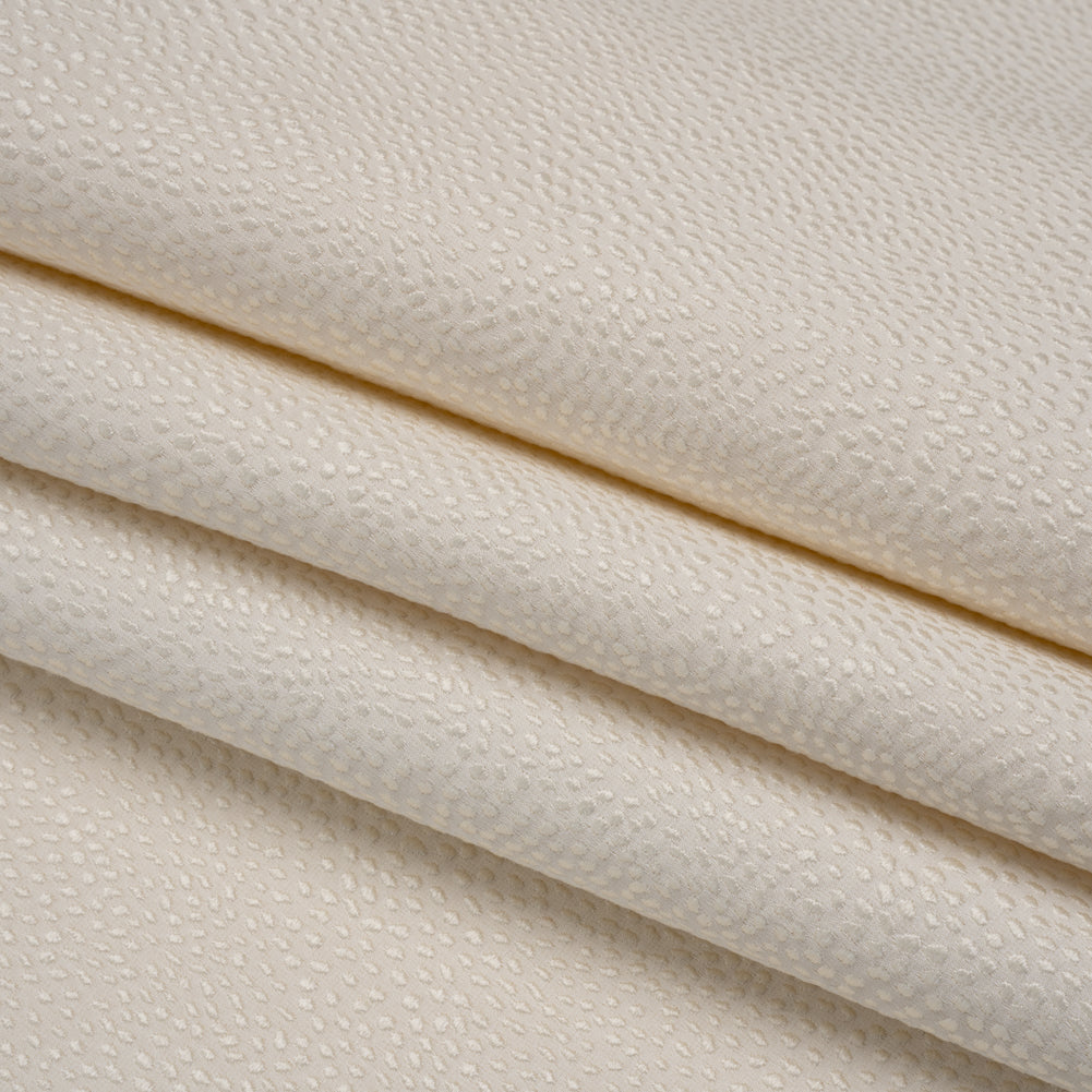 Recycled Polyester Jacquard - Ivory Little All-Over Spots - British Imported - Joann Fabrics
