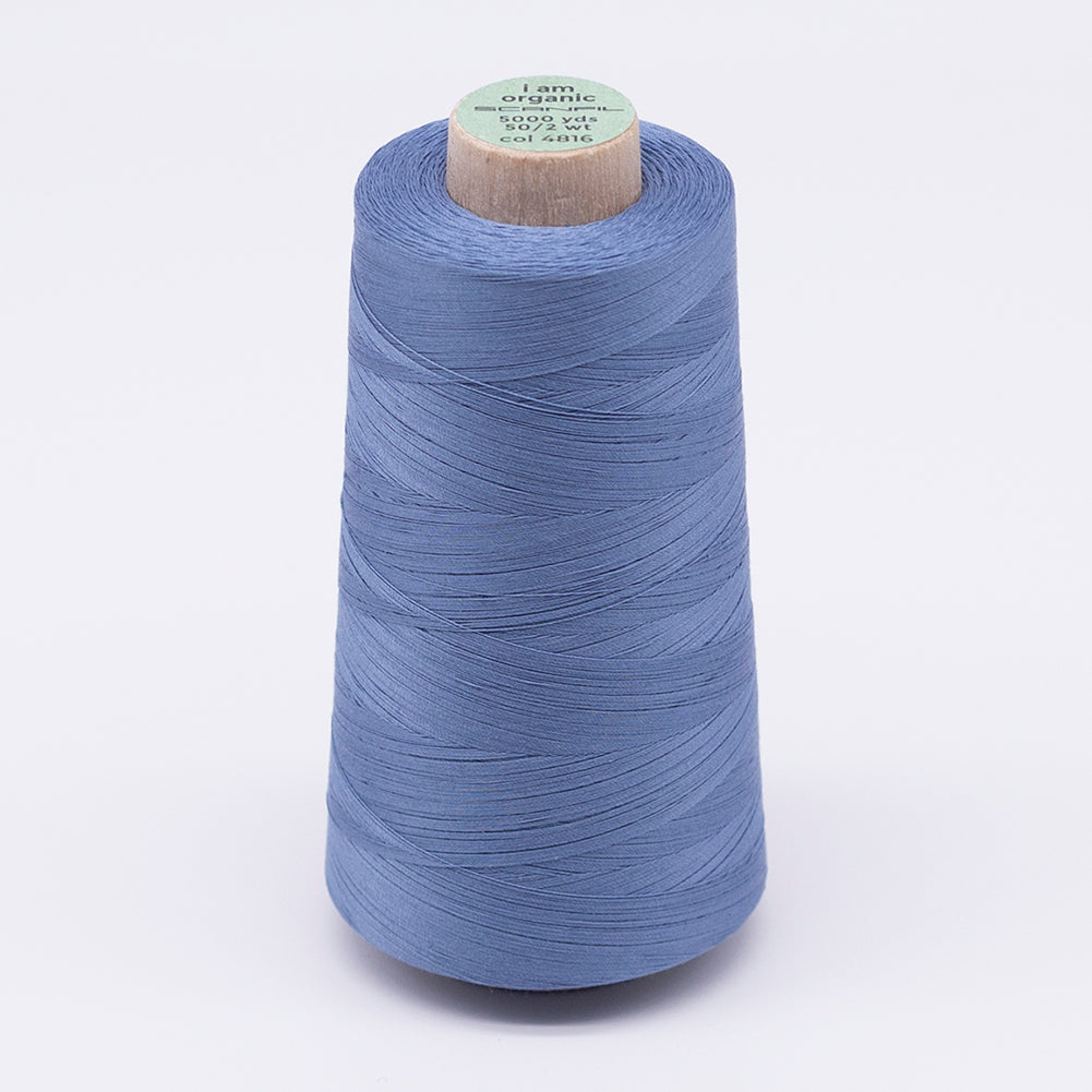 SCANFIL® 50wt Organic Pima Cotton Thread 5000 yd Cones - 4816 Blue Shadow - Joann Fabrics