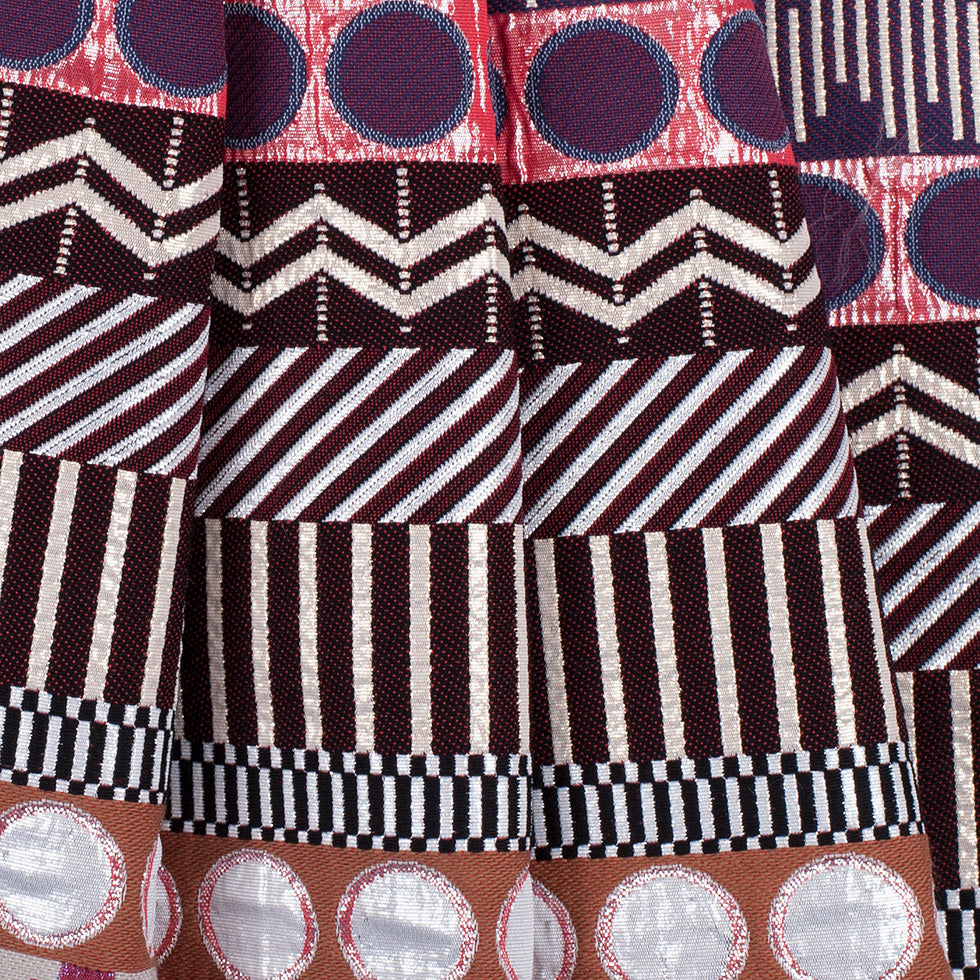 French Metallic Red/Beige Striped Geometric Jacquard - Joann Fabrics