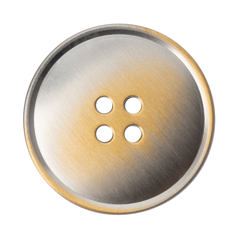 Metal 4-Hole Button - 54L/34mm - Silver and Brass Ombre Narrow Rim - Joann Fabrics