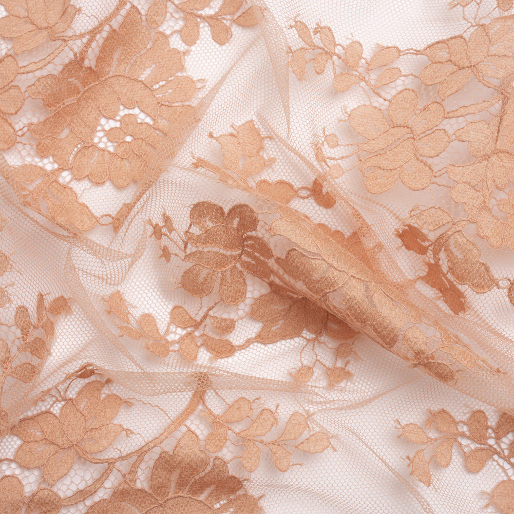 Famous Australian Designer Blush Floral Re-Embroidered Cotton and Nylon Lace - Joann Fabrics