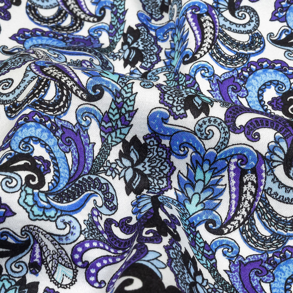 Ultramarine, Blue and Tap Shoe Paisley Cotton Sateen - Joann Fabrics