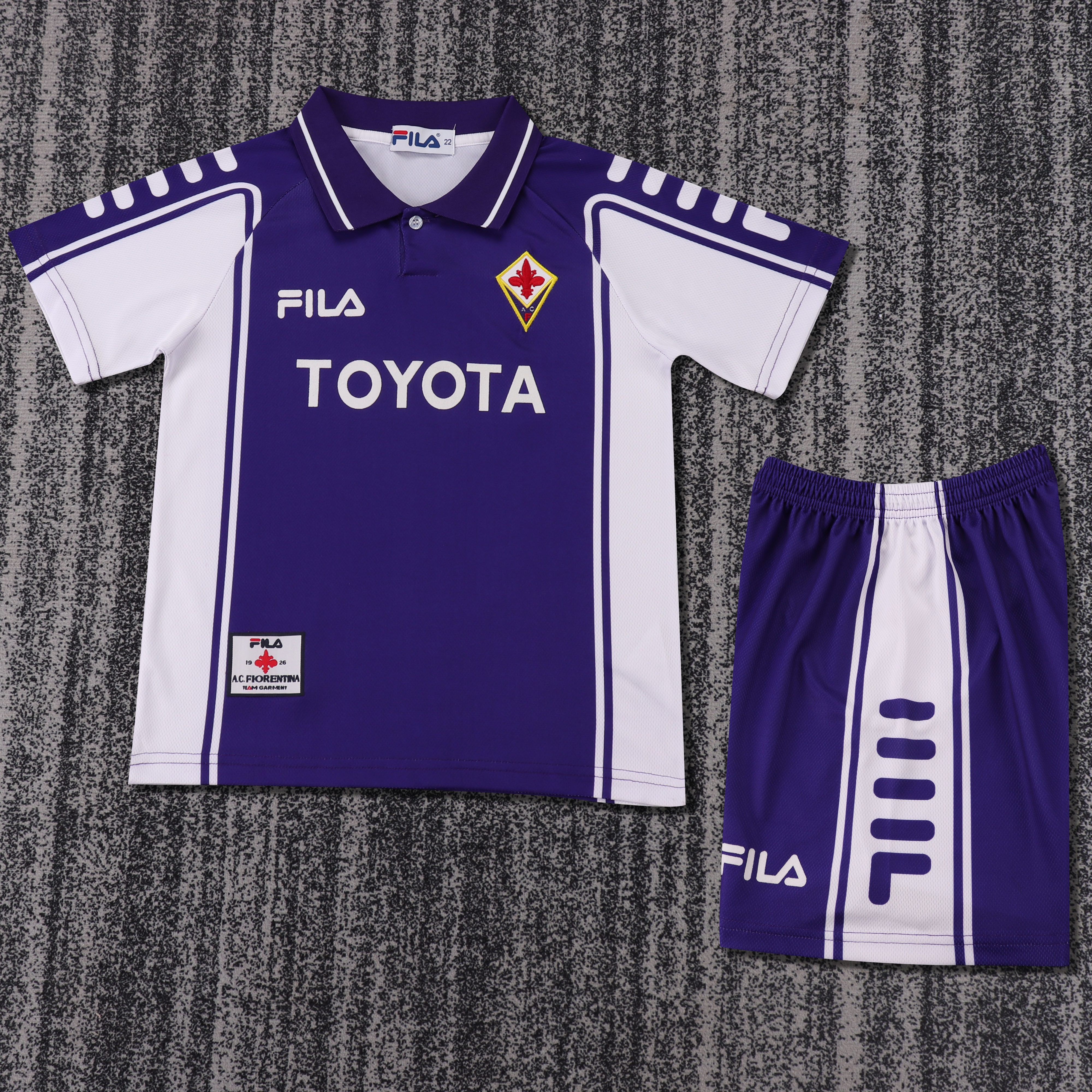 1999-2000 Retro Fiorentina Home Football Shirt 1:1 Thai Quality Kids Size