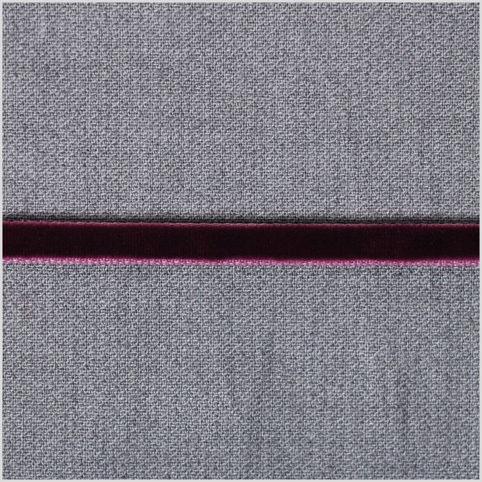 Plum Double Face Velvet Ribbon - 1/8