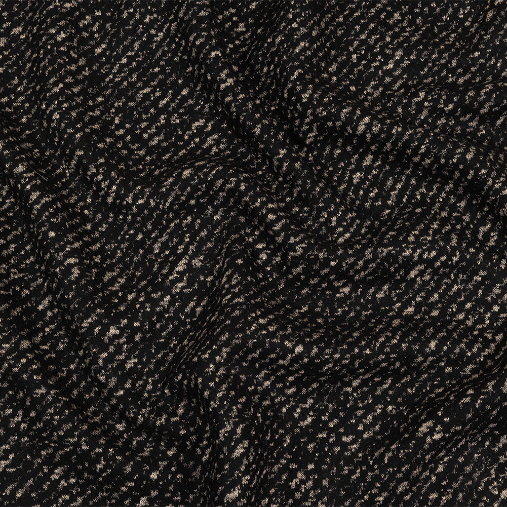 Black and Beige Speckled Diagonal Stripes Fulled Wool Knit - Joann Fabrics