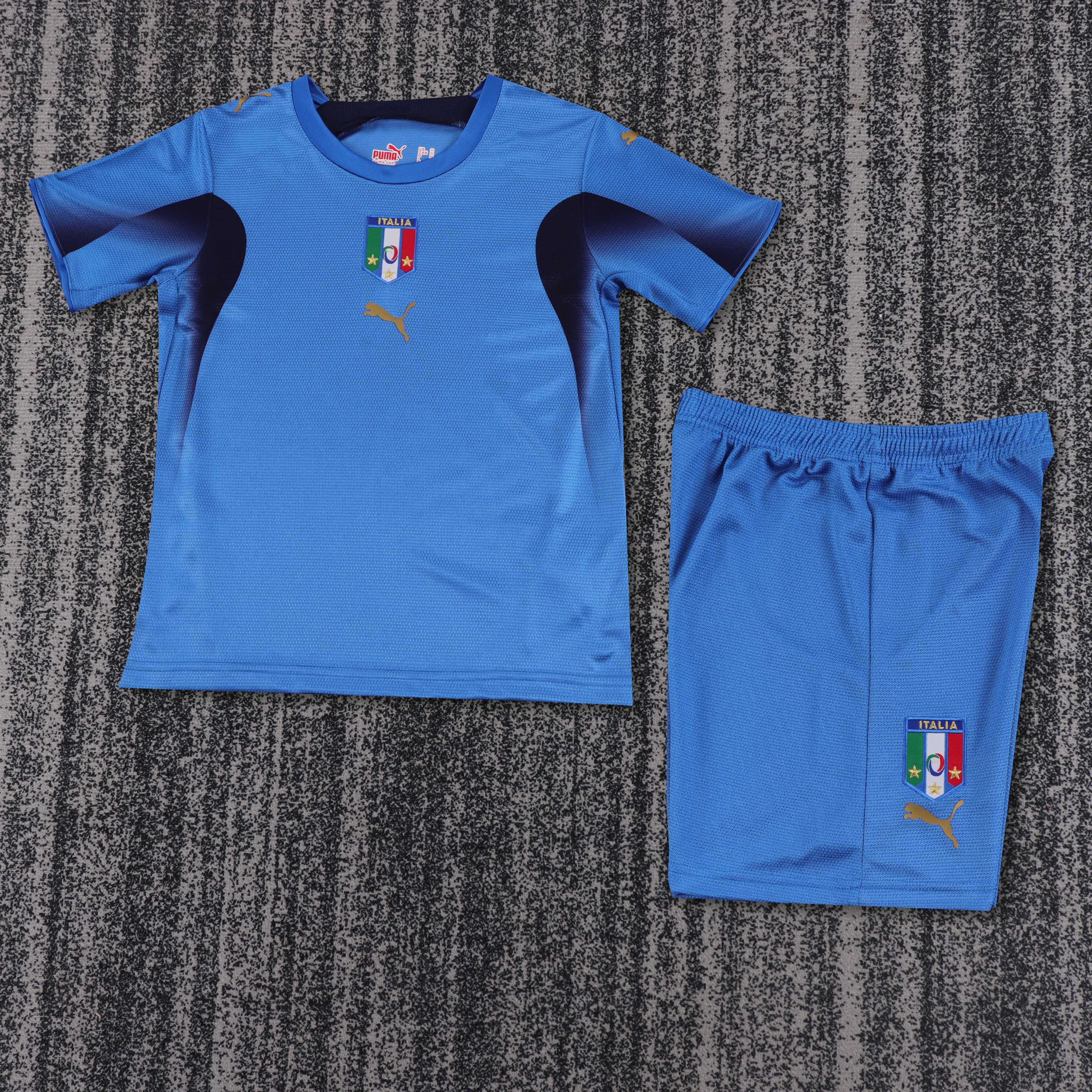2006 Retro Italy Home Football Jersey 1:1 Thai Quality Kids Size
