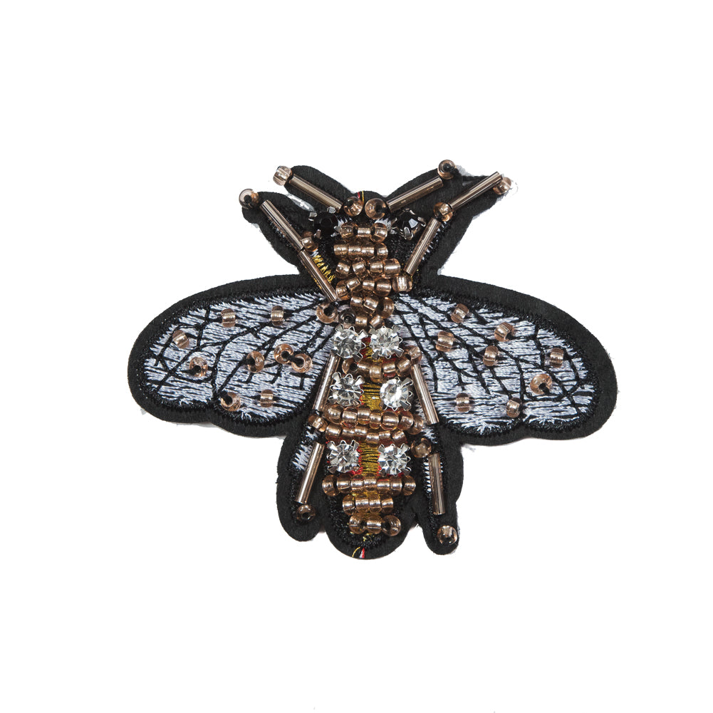 Italian Bumblebee Applique with Beads and Rhinestones - 3