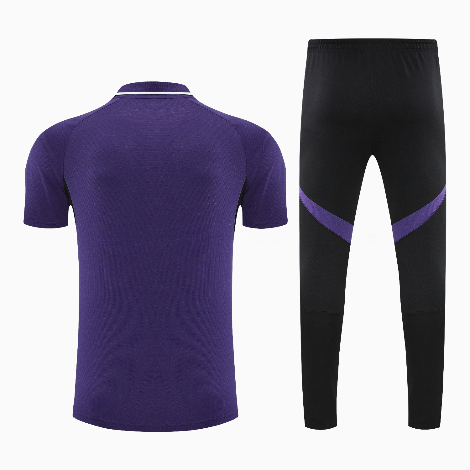 Manchester United 25-26 POLO Short-Sleeve Training Set - Purple Top and Black Pants - UnitedFutballJersey