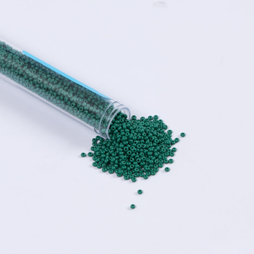 Dark Green Opaque Czech Seed Beads - Size 10 - Joann Fabrics