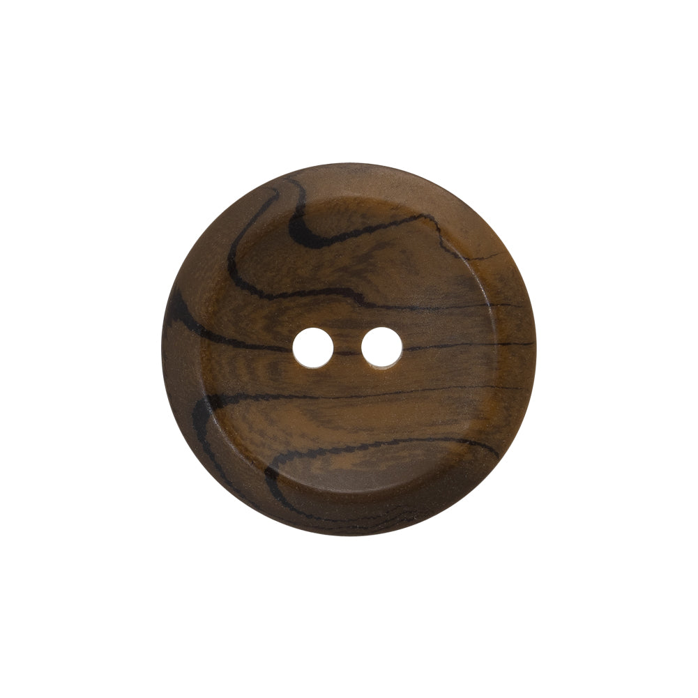 Horn 2-Hole Button - 36L/23mm - Brown and Black Grain - Joann Fabrics