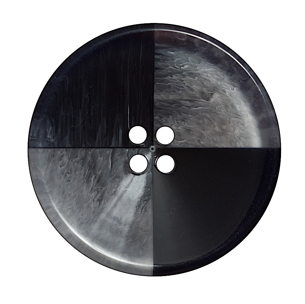 Italian Black and Clear Coconut 4-Hole Button - 54L/34mm - Joann Fabrics