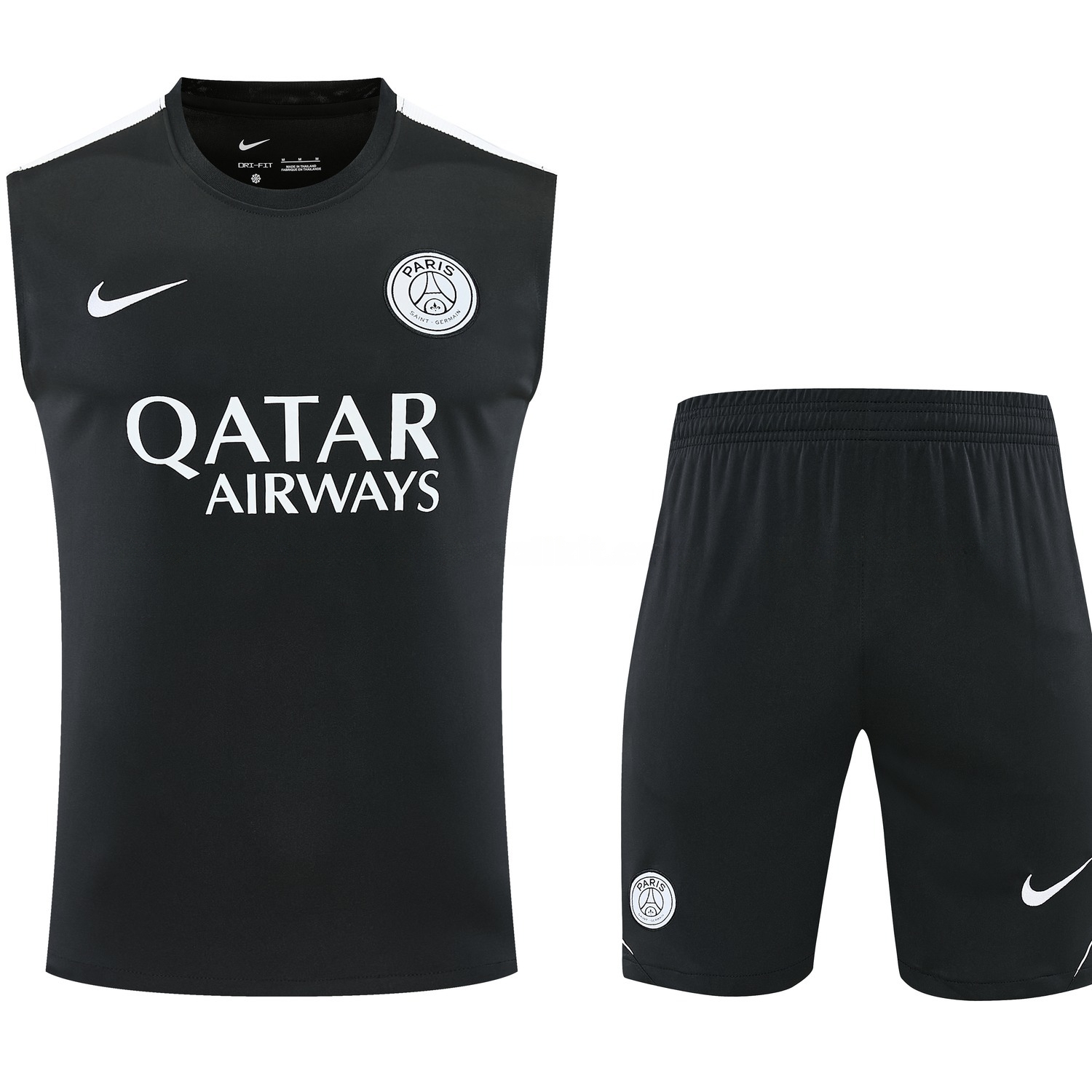 Paris Saint-Germain PSG 26-27 Vest Training Set - Black Vest and Shorts - UnitedFutballJersey