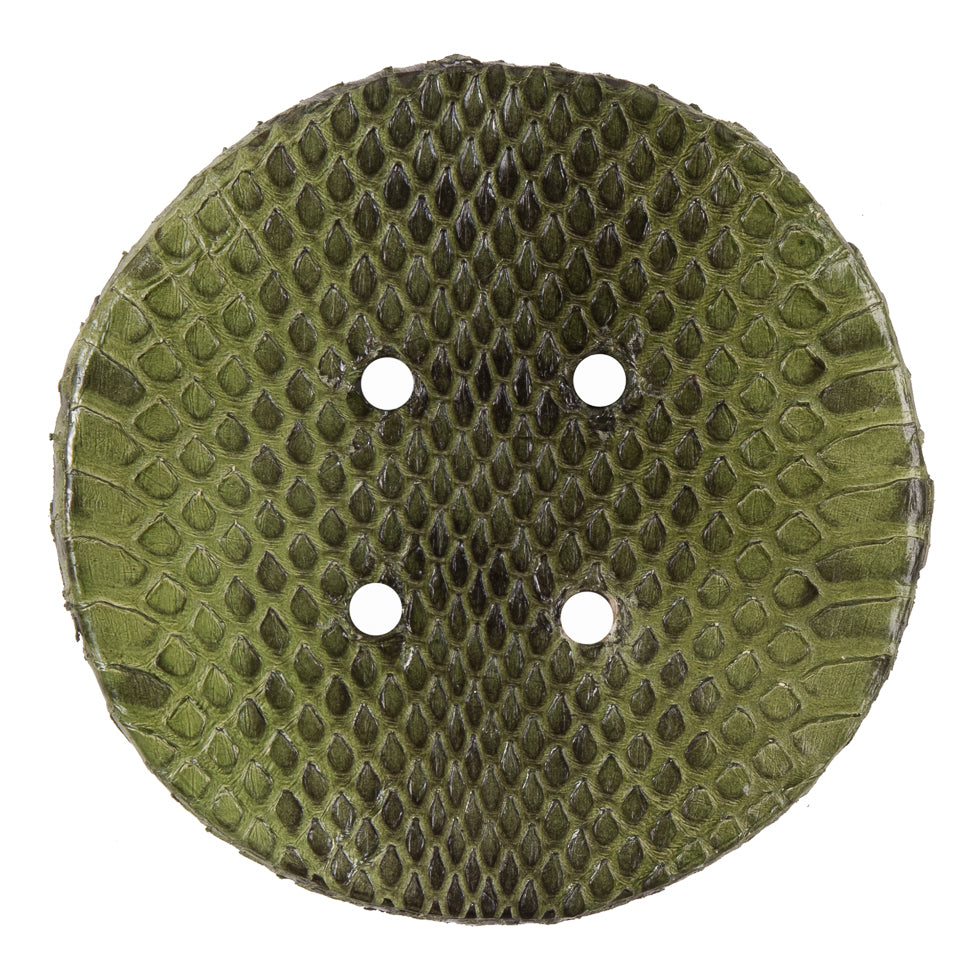 Garden Green Snakeskin Covered 4-Hole Button - 96L/61mm - Joann Fabrics
