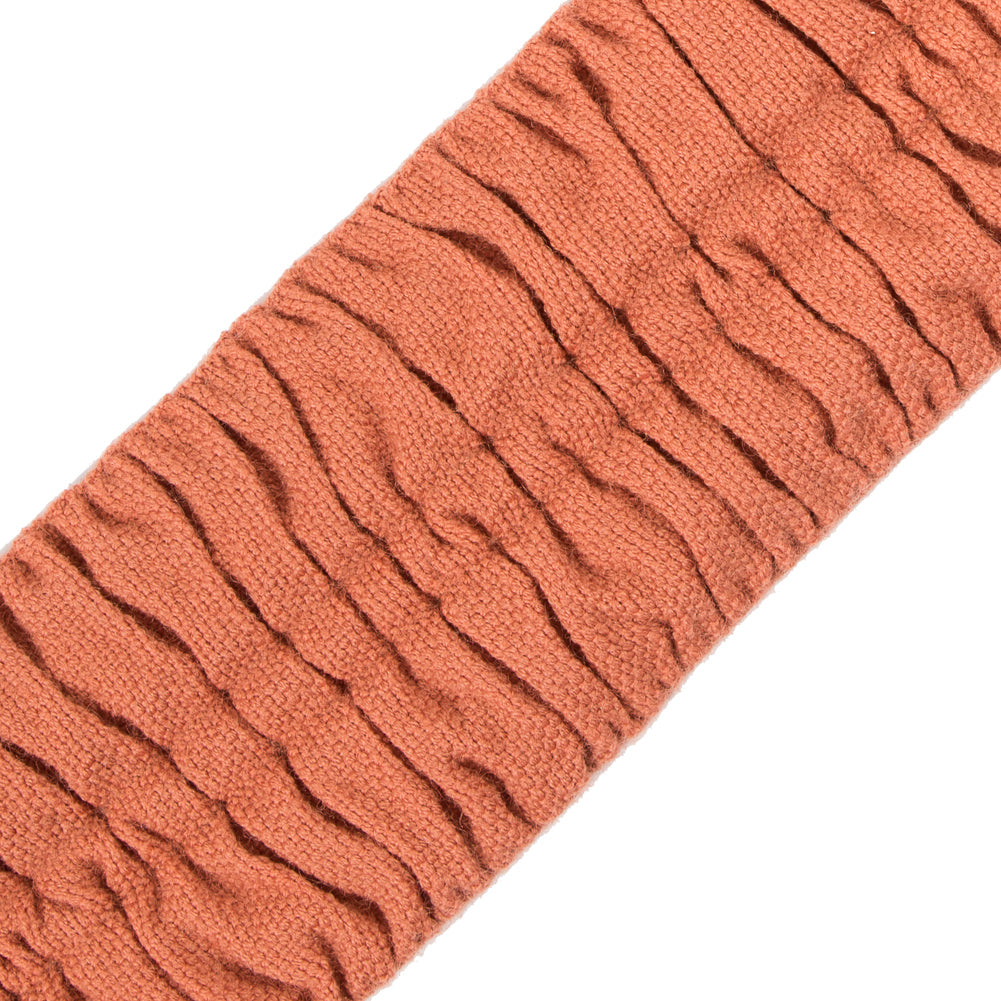 Italian Rust Ruched Stretch Wool Trimming - 2.375