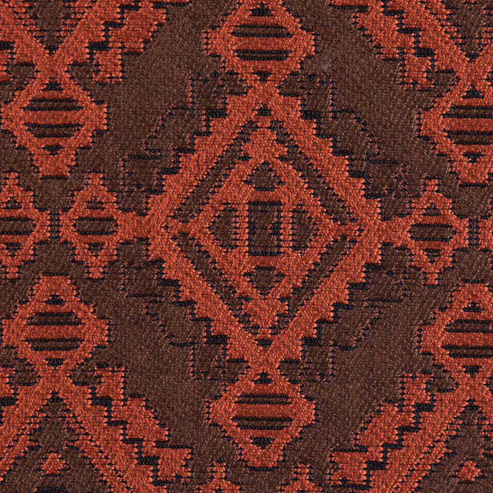 Rust and Coffee Geometric Brocade - Joann Fabrics