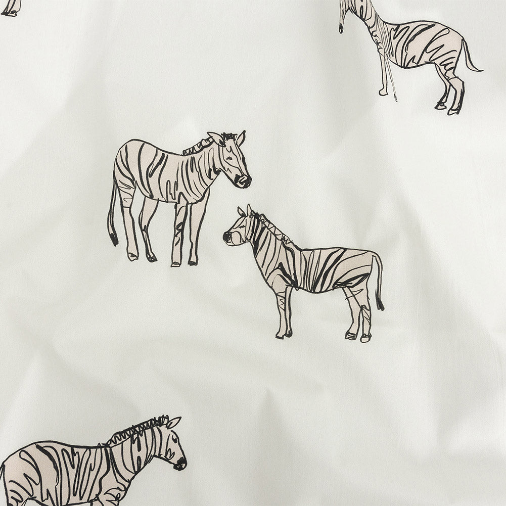 Mood Exclusive White Zany Zebras Cotton Poplin - Joann Fabrics