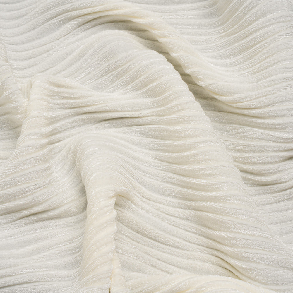 Wavy Crinkled Velour - Vanilla Ice - Yvonne Collection - Joann Fabrics