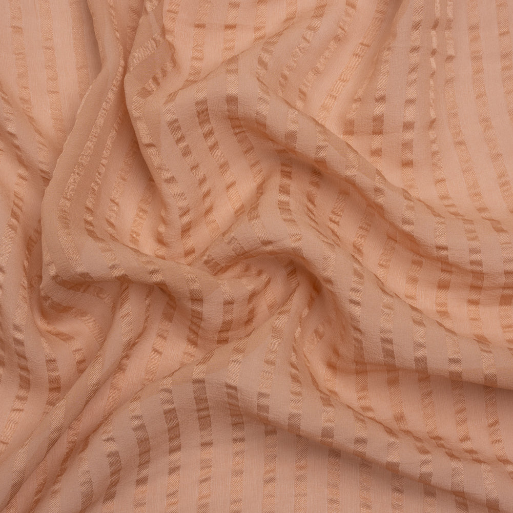 Famous Australian Designer Clay Silk Chiffon with Satin Faced Stripes - Joann Fabrics