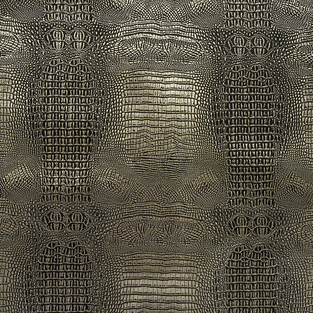 Metallic Crocodile Embossed Vinyl - Black and Silver - Twain Collection - Joann Fabrics