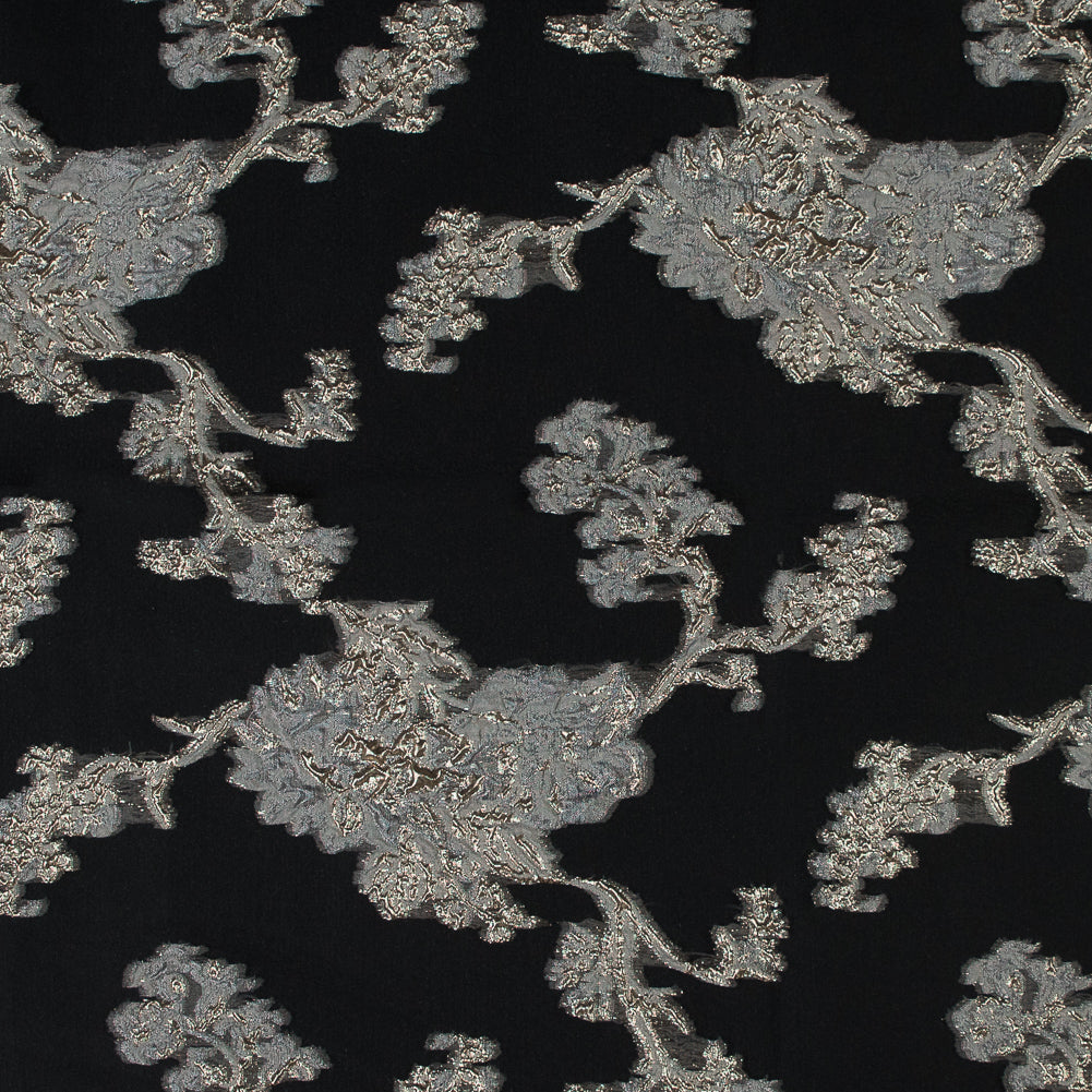 Black and Metallic Gold Luxury Abstract Burnout Brocade - Joann Fabrics