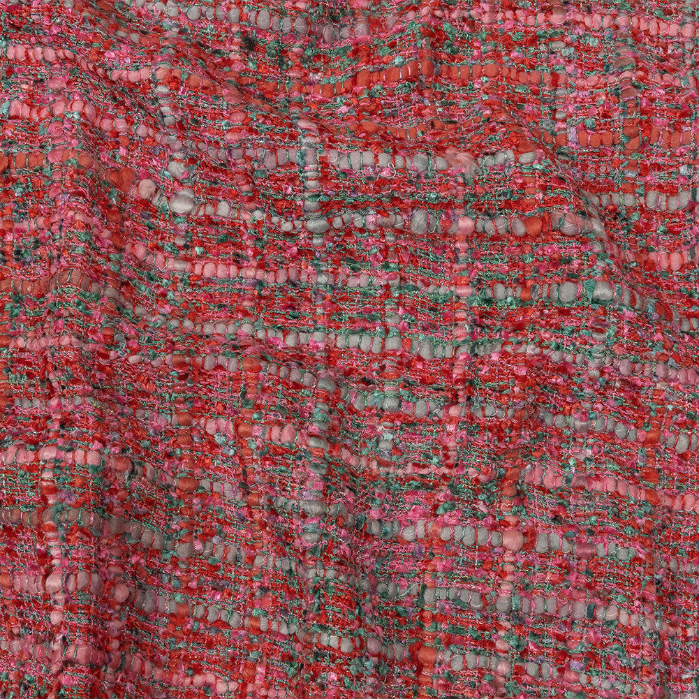 Viscose and Acrylic Chenille Tweed - Pink, Coral and Green Metallic - Newcastle Collection - Joann Fabrics