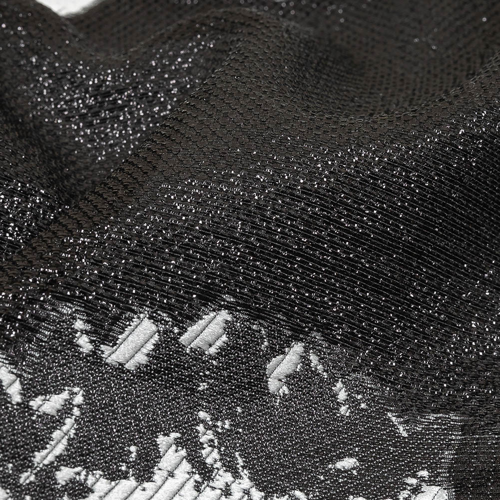 Metallic Black and White Floral Luxury Burnout Brocade - Joann Fabrics