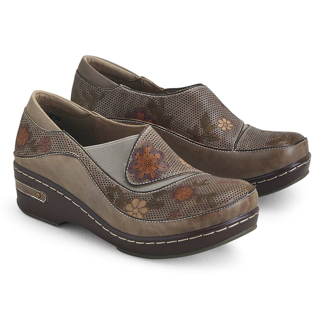 Handpainted Floral Shoe from L'Artiste by Spring Step®, Elastic Inlay - Northstyle Catalog
