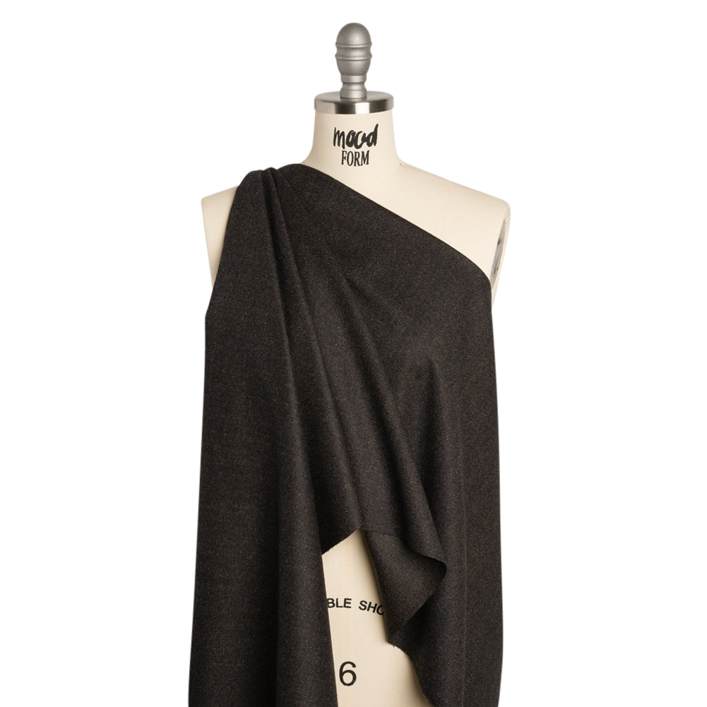 Super 130 Wool Suiting Made in Italy - Black and Beige Heathered - Deadstock - Joann Fabrics