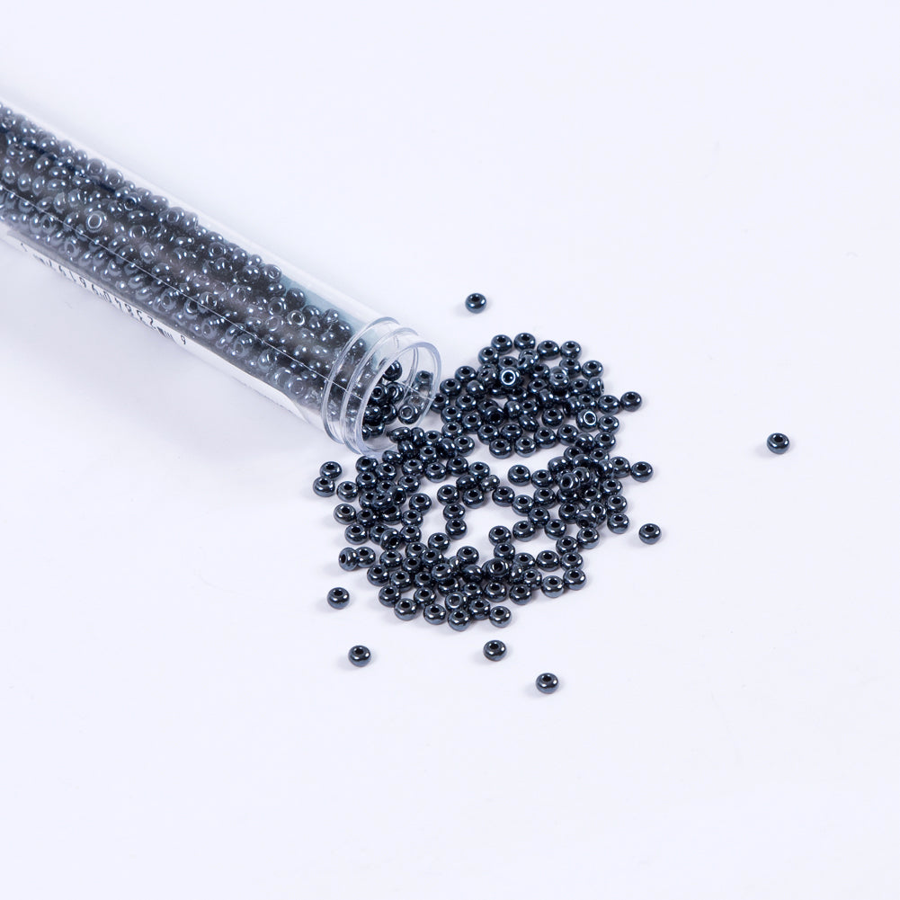 Metallic Gunmetal Czech Seed Beads - Size 8 - Joann Fabrics