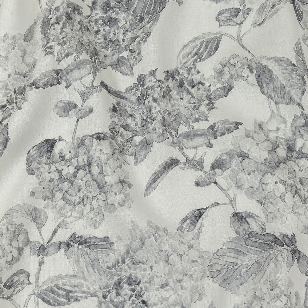 Gray and White Hydrangeas Medium Weight Linen Woven - Joann Fabrics