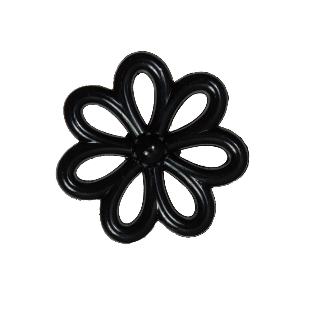 Italian Black Flower Plastic Shank Back Button - 40L/25mm - Joann Fabrics