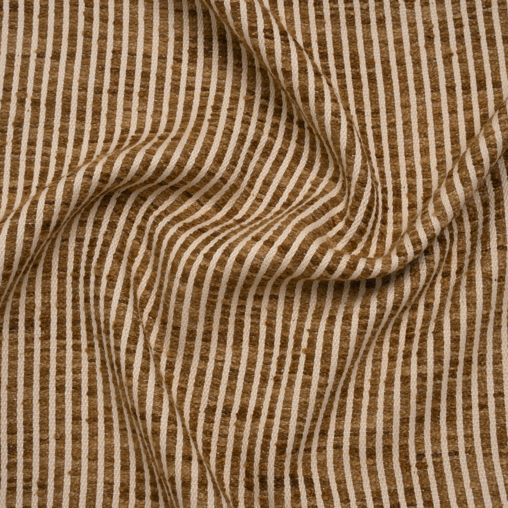 Polyester Boucle Woven - Caramel Stripes - British Imported - Joann Fabrics