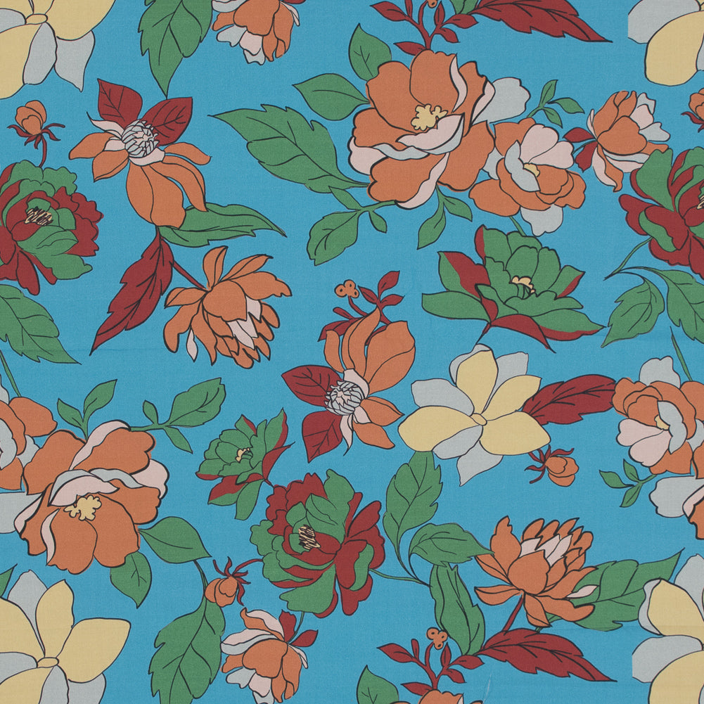 Cotton Poplin - Blue Floral - Libertad de Excelencia Print - Mood Exclusive Avenable Collection - Joann Fabrics