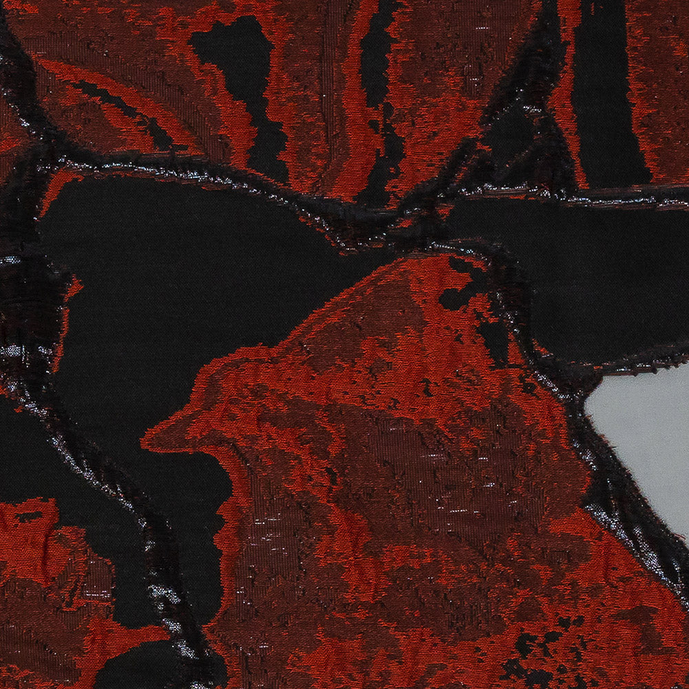 Metallic Black and Red Abstract Burnout Luxury Brocade - Joann Fabrics
