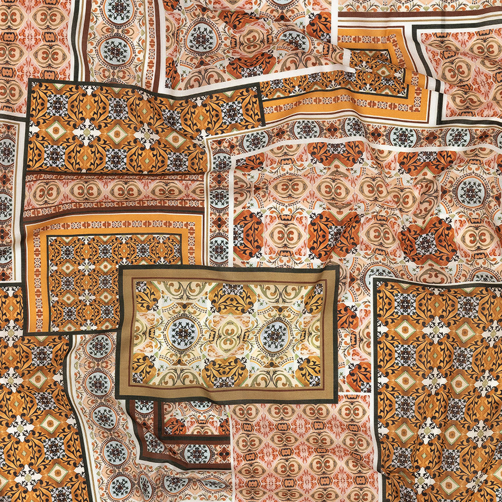 Cotton Voile - Pink and Orange Ornate Patchwork - Arabesco Print - Mood Exclusive Viso Collection - Joann Fabrics