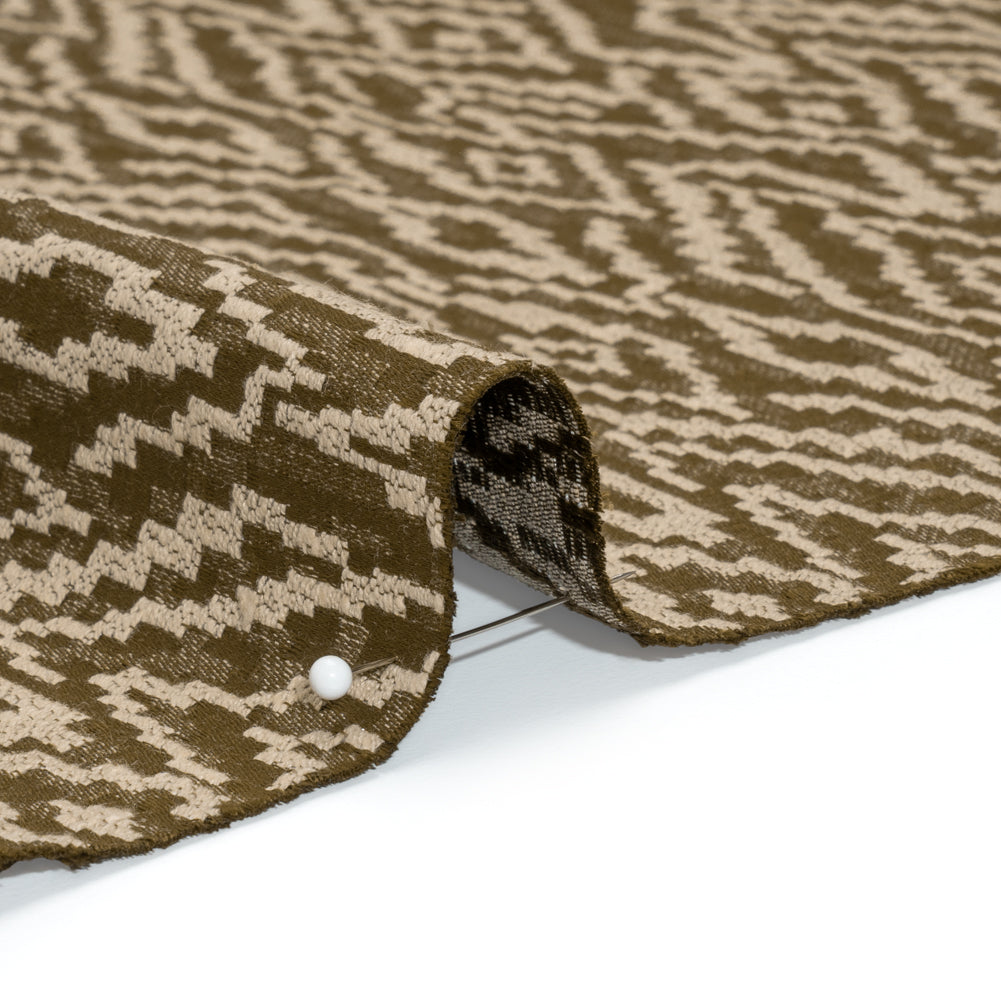 Geometric Recycled Polyester and Cotton Drapery Jacquard - Brass - British Imported - Joann Fabrics