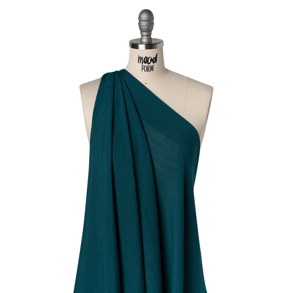 Textured Polyester and Rayon Gauzy Woven - Teal - Designer Deadstock - Joann Fabrics