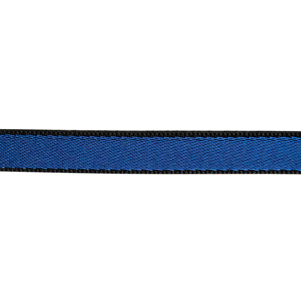 Sapphire and Black Reversible Satin Ribbon - 0.4