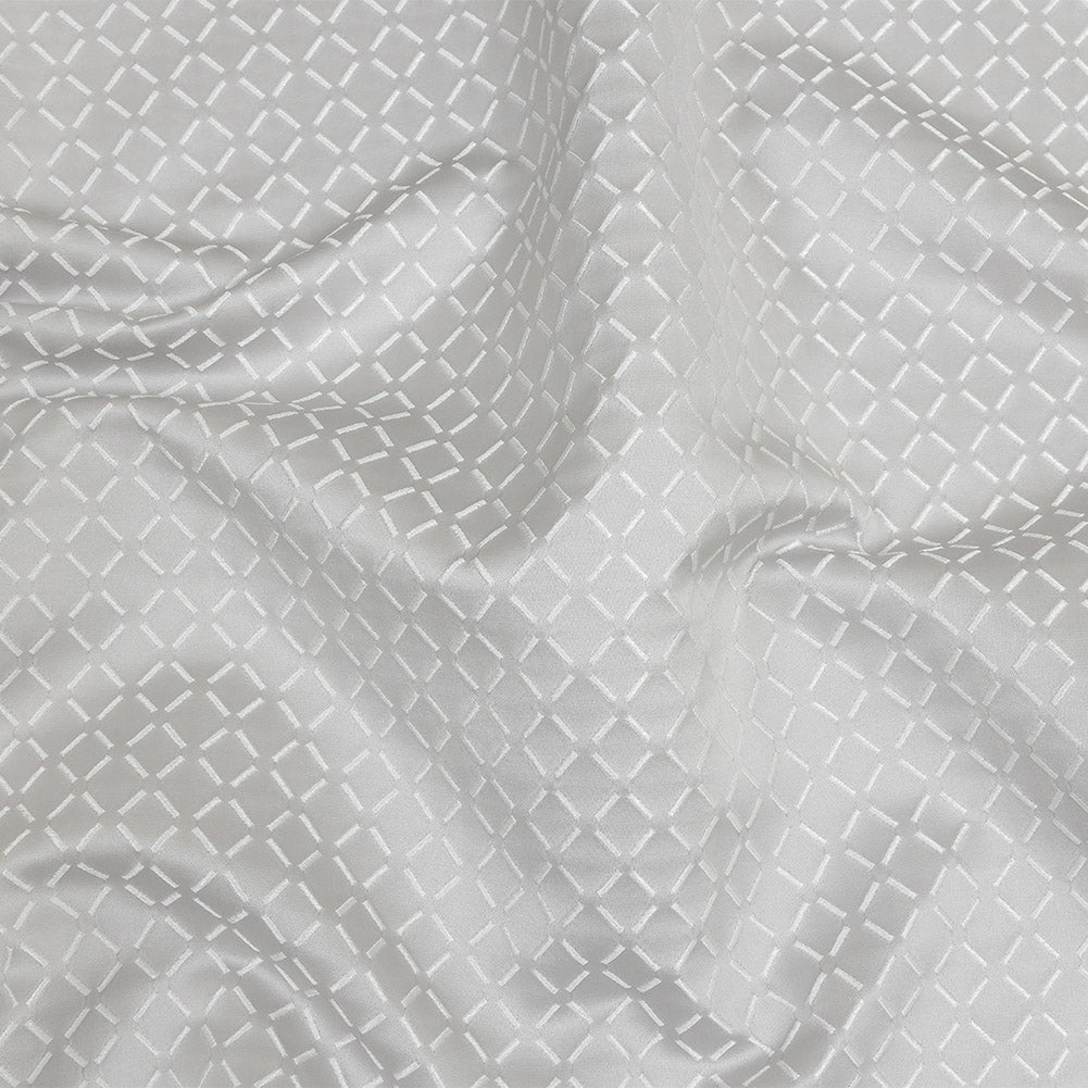 Satin-Faced Jacquard - Platinum Broken Diamonds - British Imported - Joann Fabrics