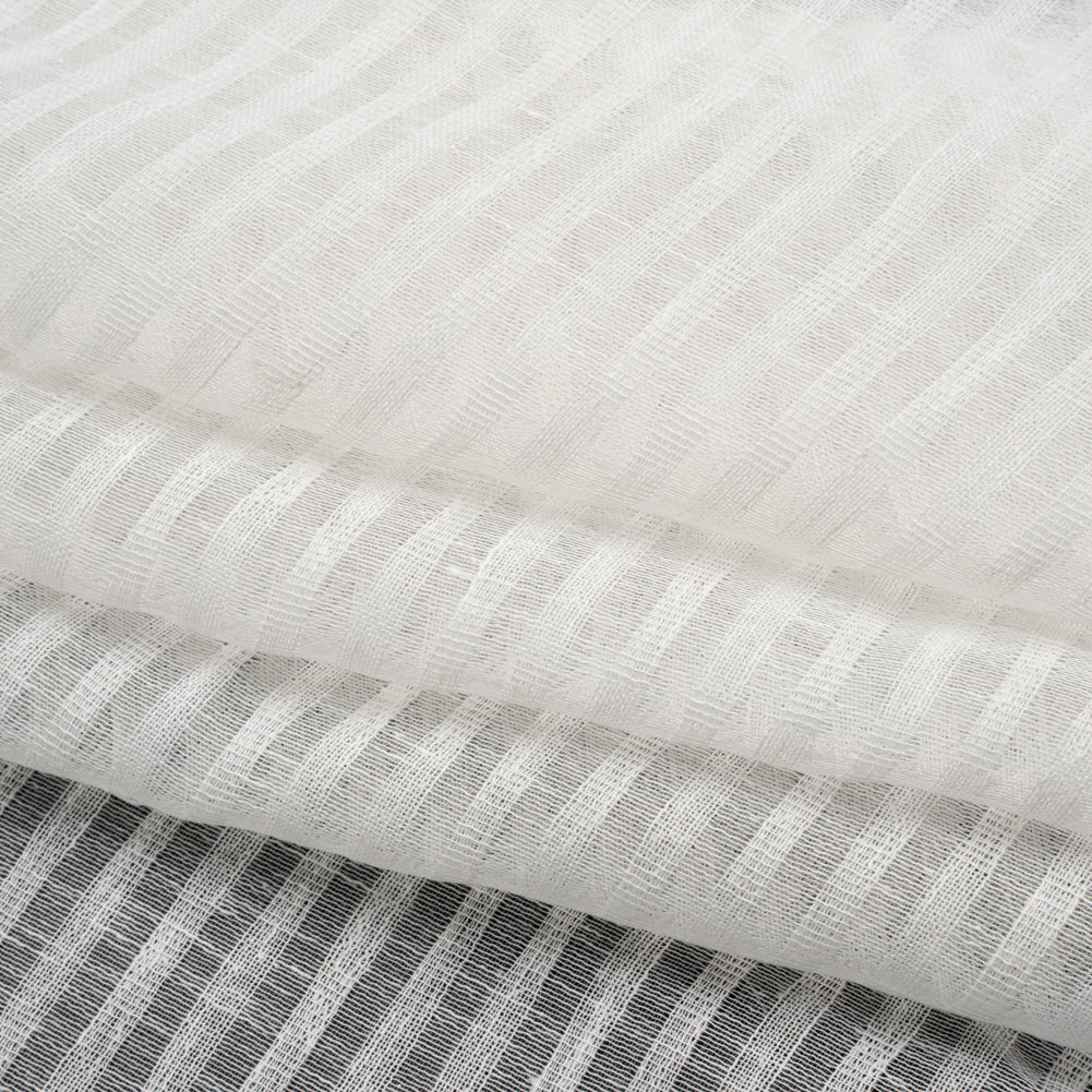 Slubbed Double Wide Drapery Sheers Woven - Chalk Sheer Stripes - British Imported - Joann Fabrics