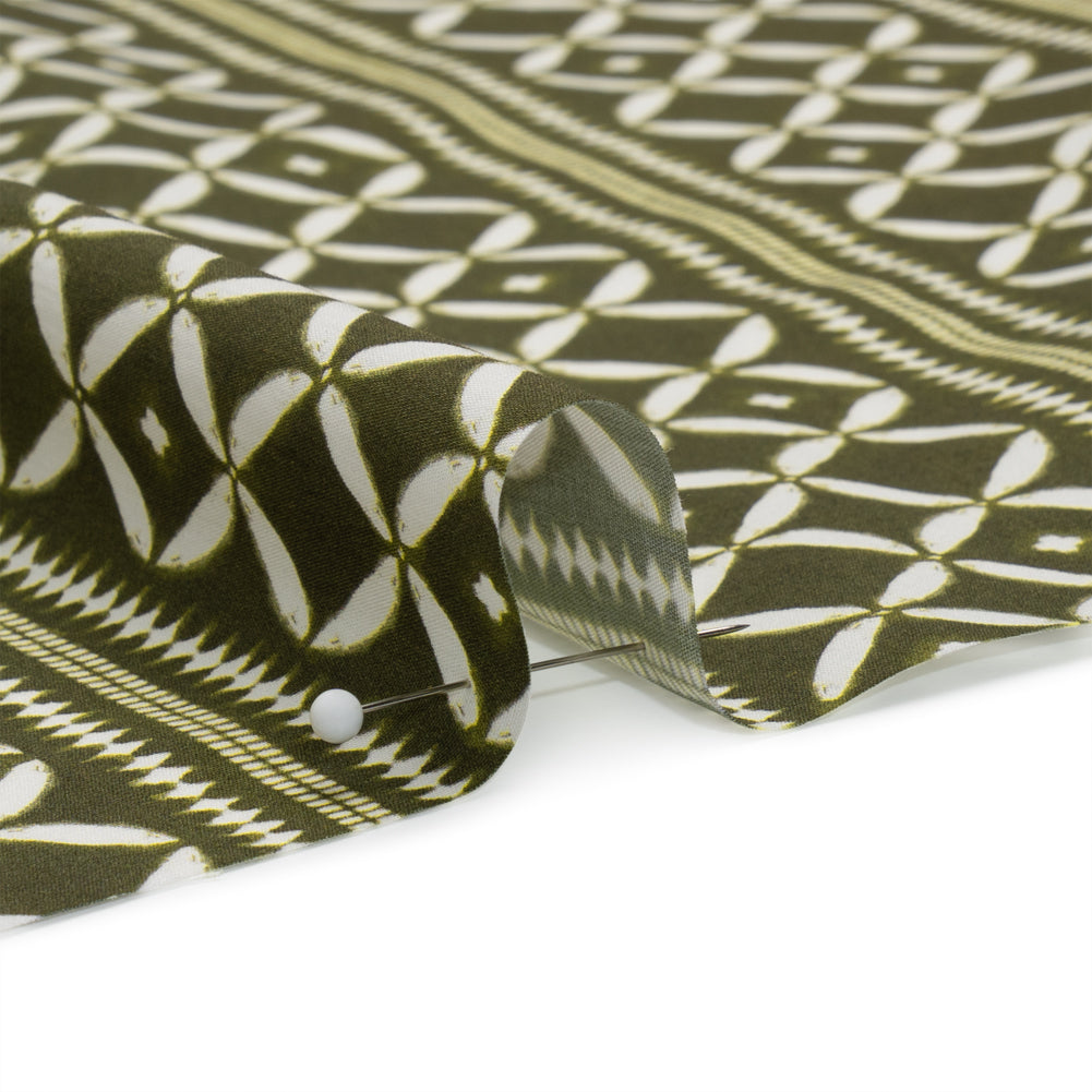 Cotton Poplin Print - Green Diamonds and Stripes - Mood Exclusive Back to Back - Joann Fabrics